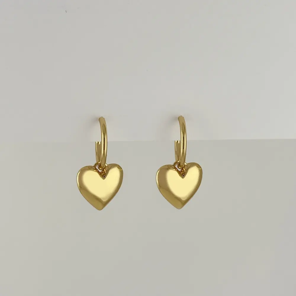 Argolla de presión en Rodinado Gold Champagne dije corazón