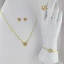 Set completo en rodinado gold corazón pandora cristal color surtido