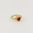Anillo ajustable en rodinado gold corazón pandora cristal color surtido