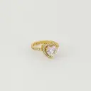 Anillo ajustable en rodinado gold corazón pandora cristal color surtido