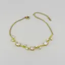 pulsera en rodinado gold Tulipán con cadena cristales colores surtidos
