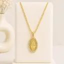 Cadena en rodinado gold cadena especial dije microcirconia virgen Milagrosa