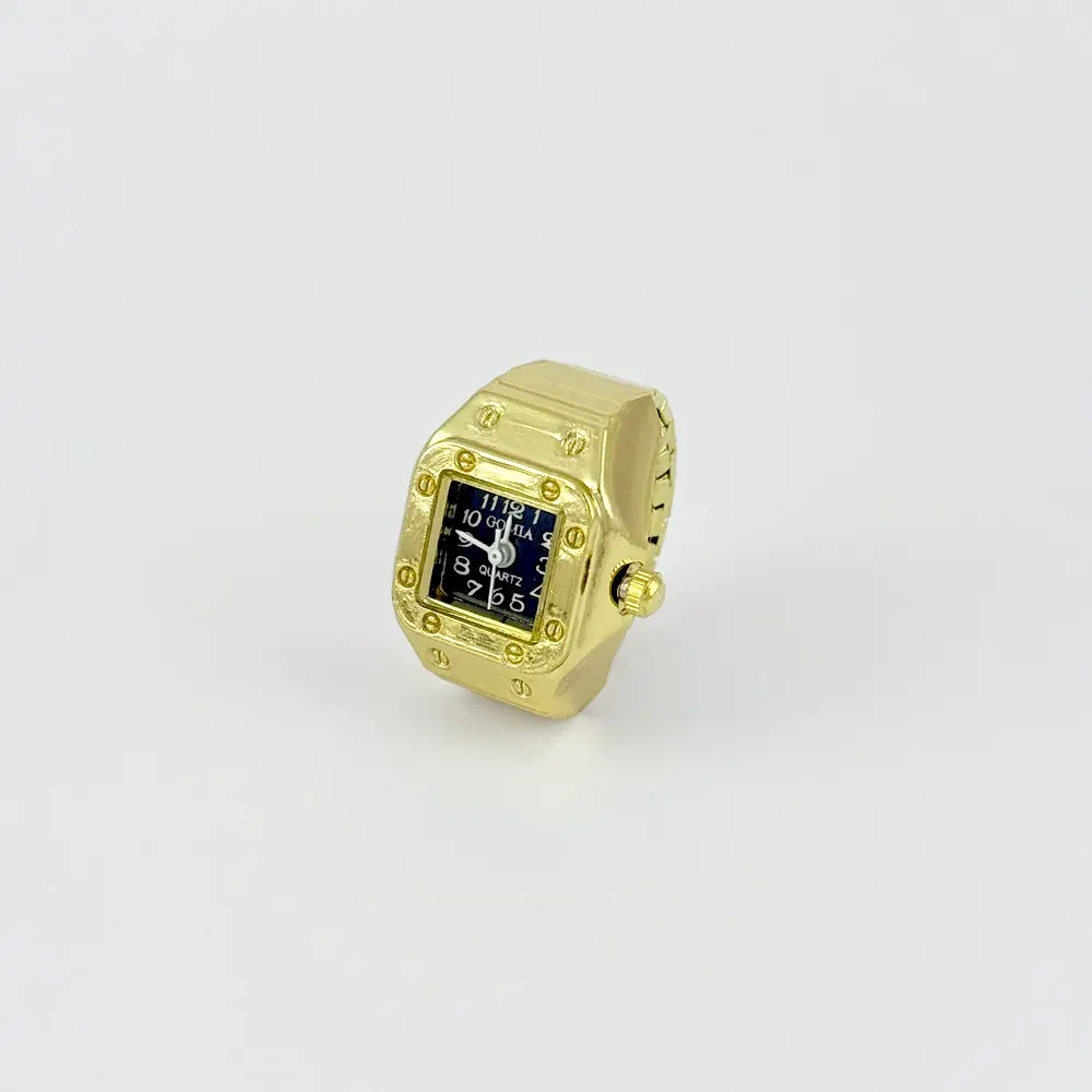 Anillo Reloj en Baño de Oro Ref. 1