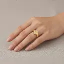 Anillo en rodinado gold / silver figura reloj microcircones