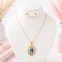 Set en rodinado gold medalla foto imagen virgen Milagrosa