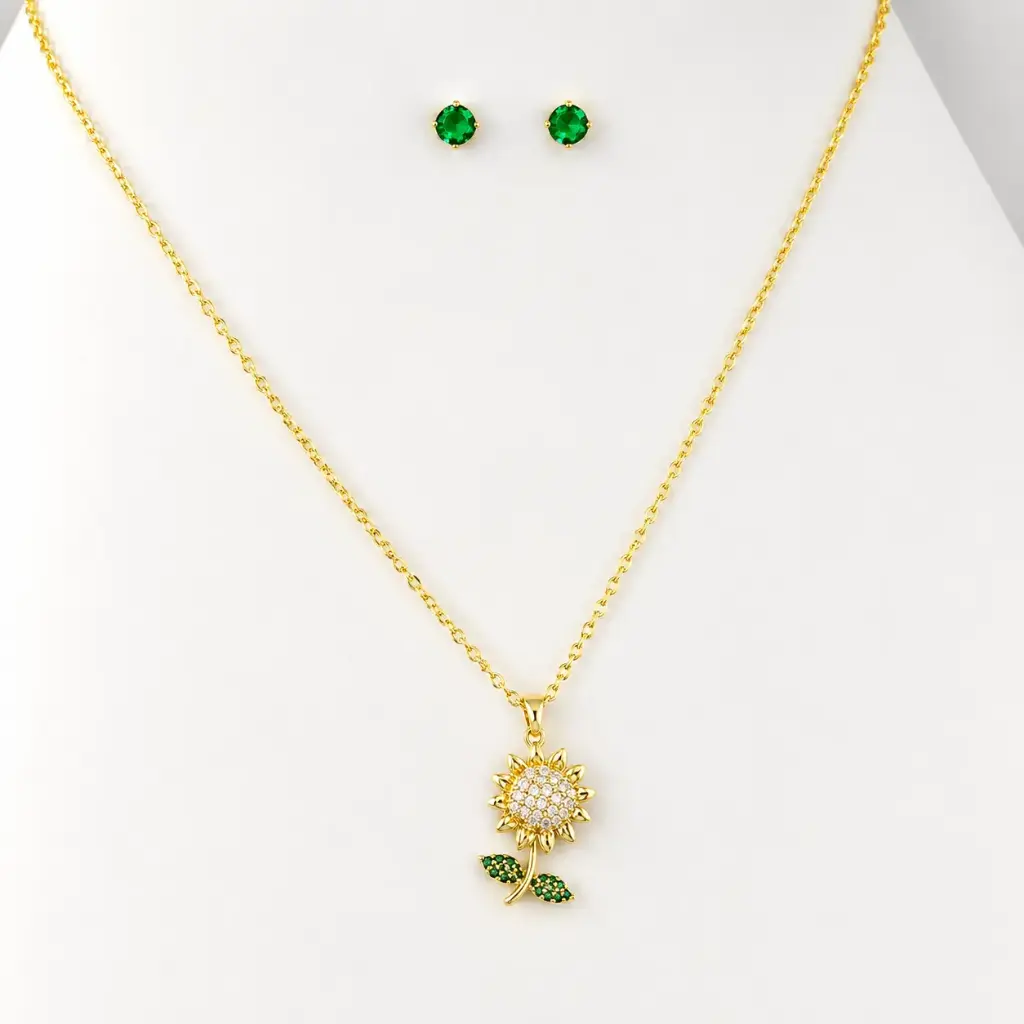 Set en rodinado gold / silver girasol microcircones