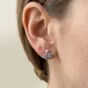 Aretes en Plata ley 925 cerezas mini microcircón turquesa