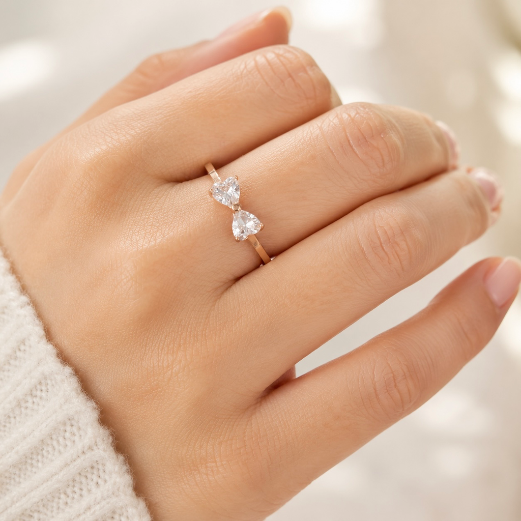 Anillo en acero gold rose corbatin