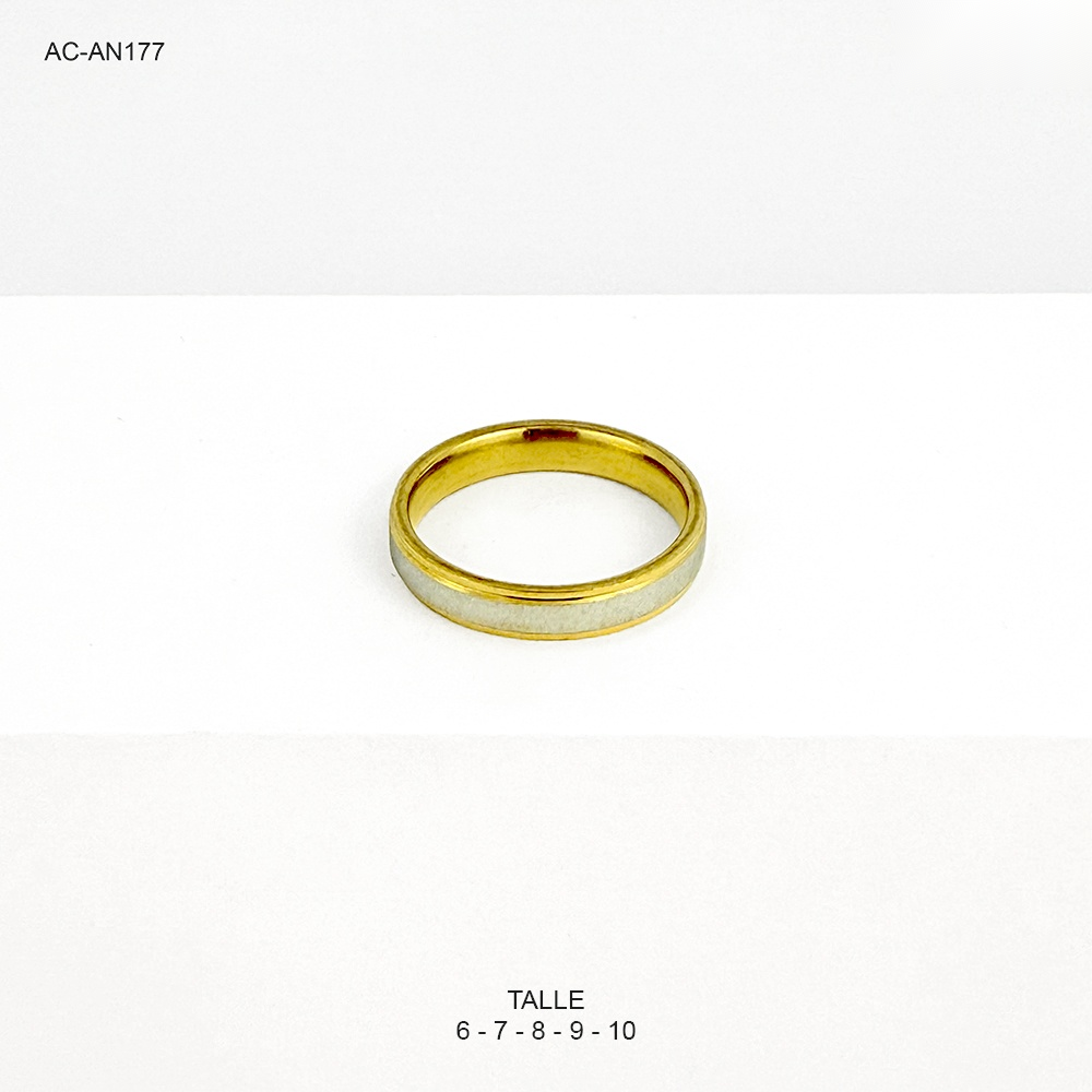 Anillo en acero bicolor aro alianza modelo 2