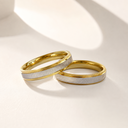 Anillo en acero bicolor aro alianza matrimonio modelo 2