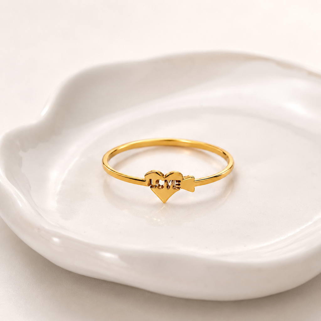 Anillo en acero gold extra delgado love Ref. 2
