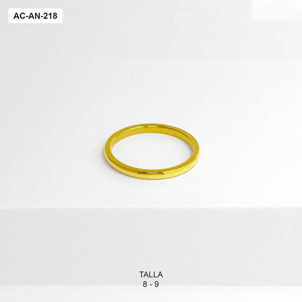 Anillo en acero inoxidable gold aro liso tipo alianza extra delgado