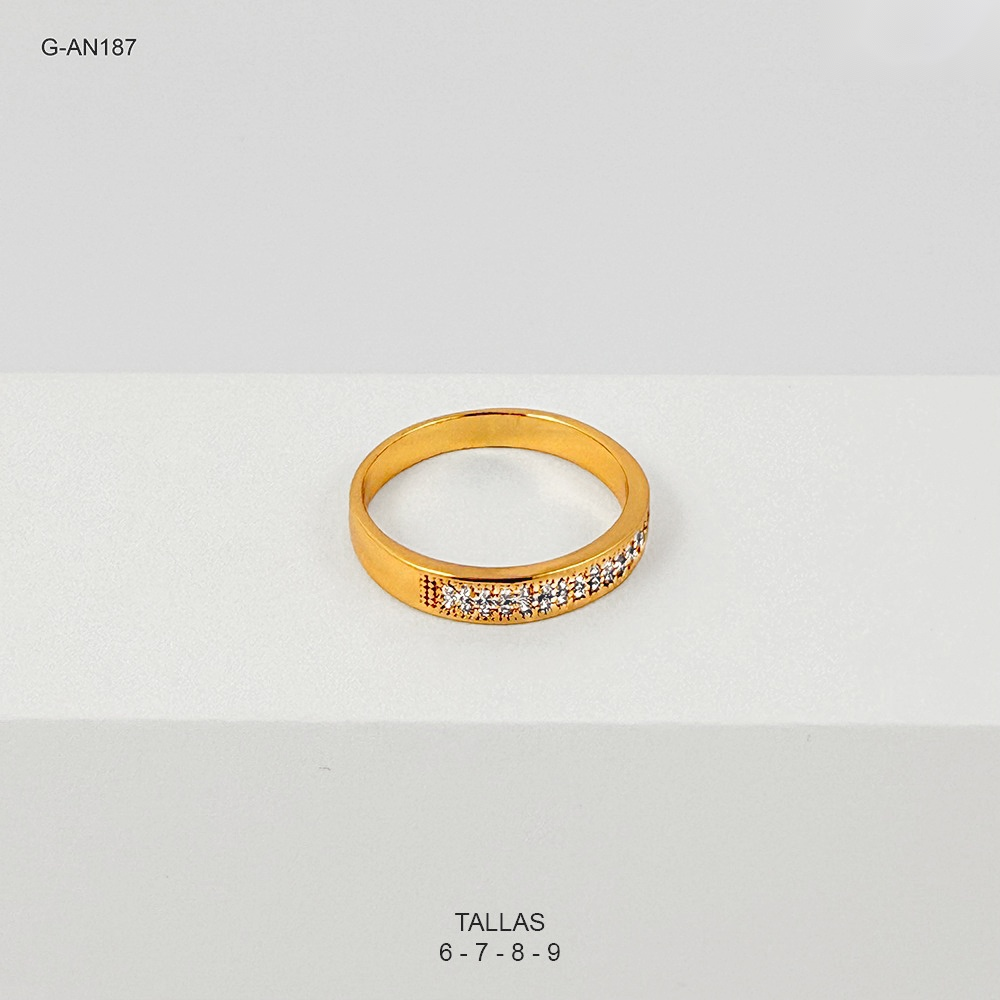 Anillo rodinado especial enjoyado microcircones blancos