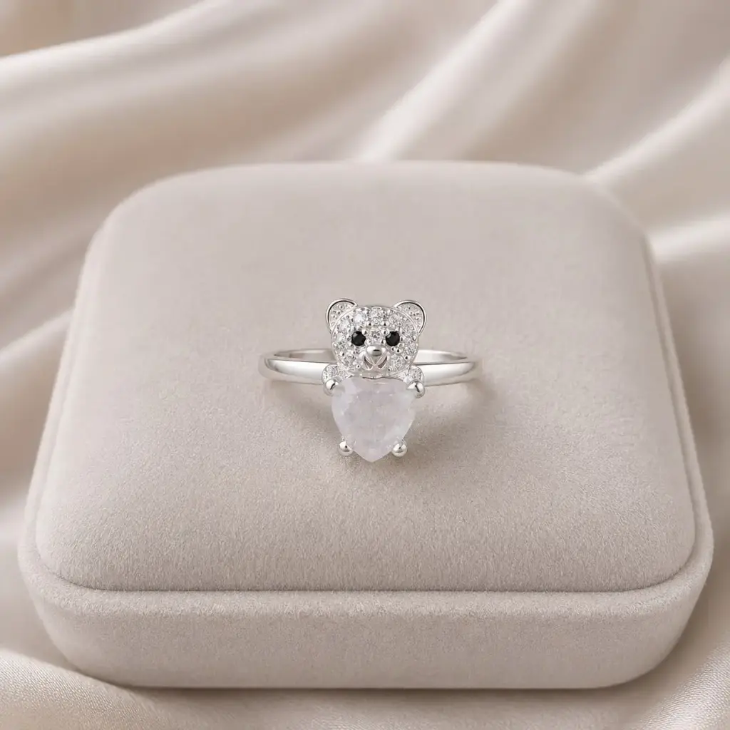 Anillo en plata ley 925 thai osito color surtido