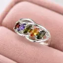Anillo en plata ley 925 thai cristales ovalos