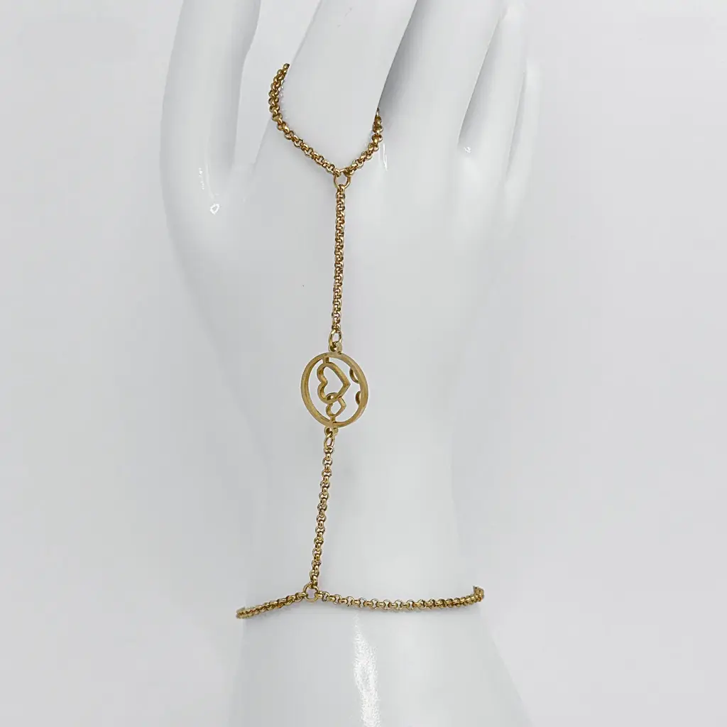 Pulsera de mano en acero gold tipo hindú