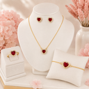 Set completo en rodinado gold corazón pandora cristal color surtido