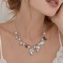 Collar en Acero Inoxidable plateado dijes marinos charms 
