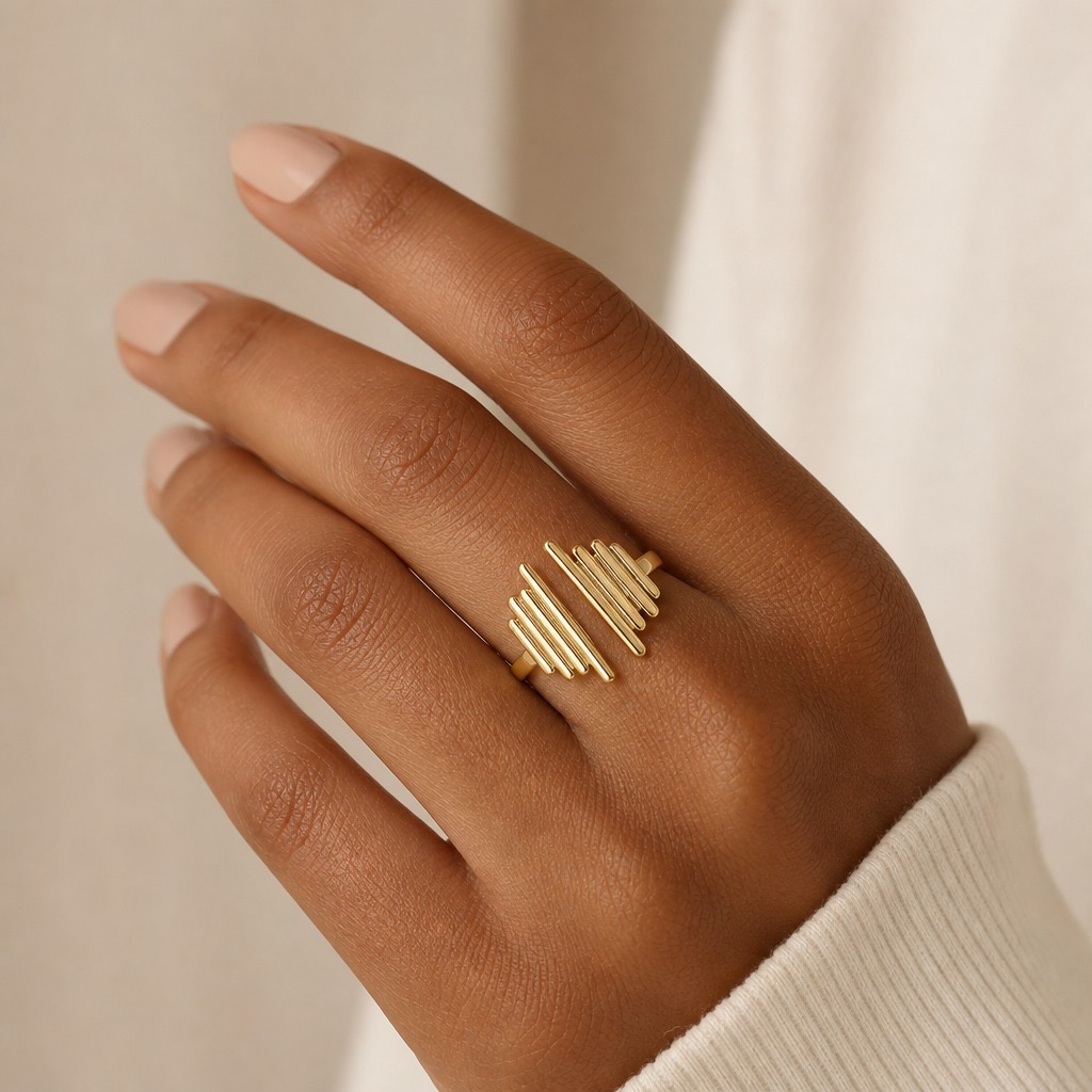 Anillo en acero gold ajustable