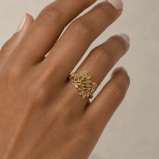 Anillo en acero gold ajustable