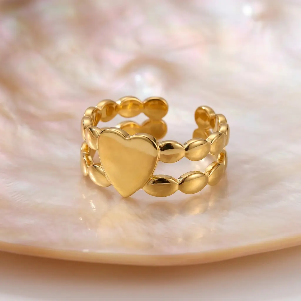 Anillo en acero gold ajustable