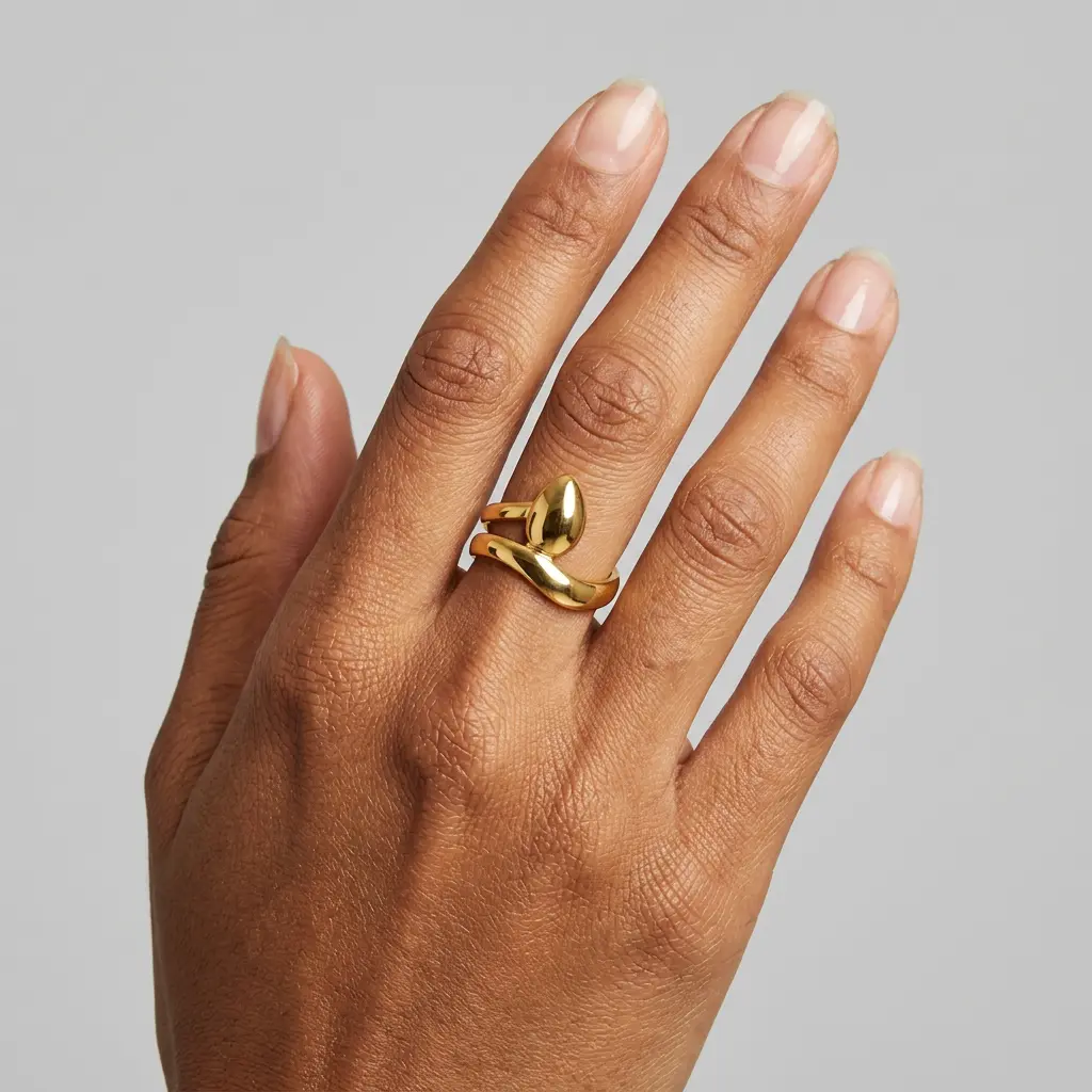 Anillo en acero gold ajustable