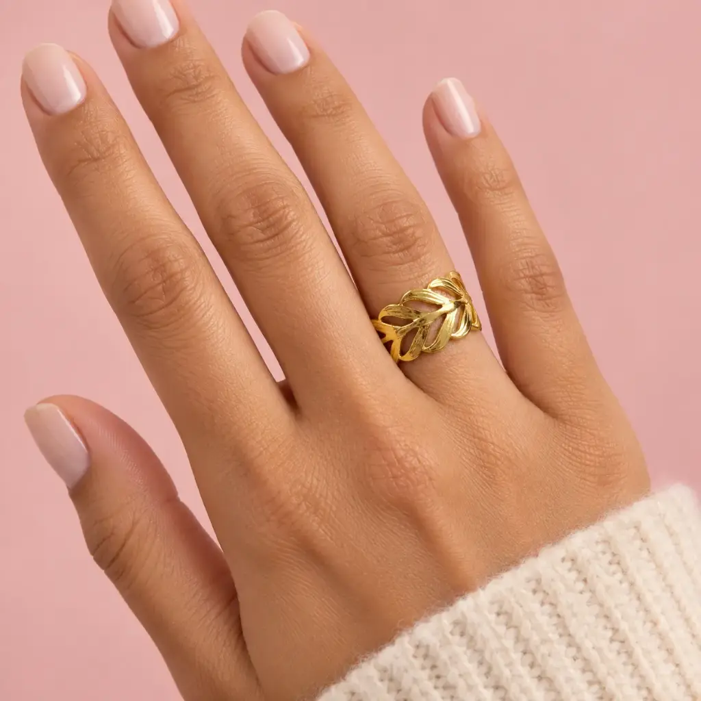 Anillo en acero gold ajustable