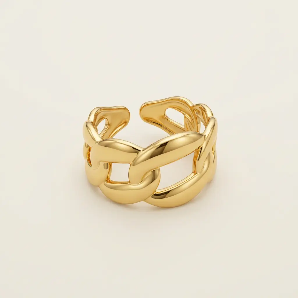 Anillo en acero gold ajustable