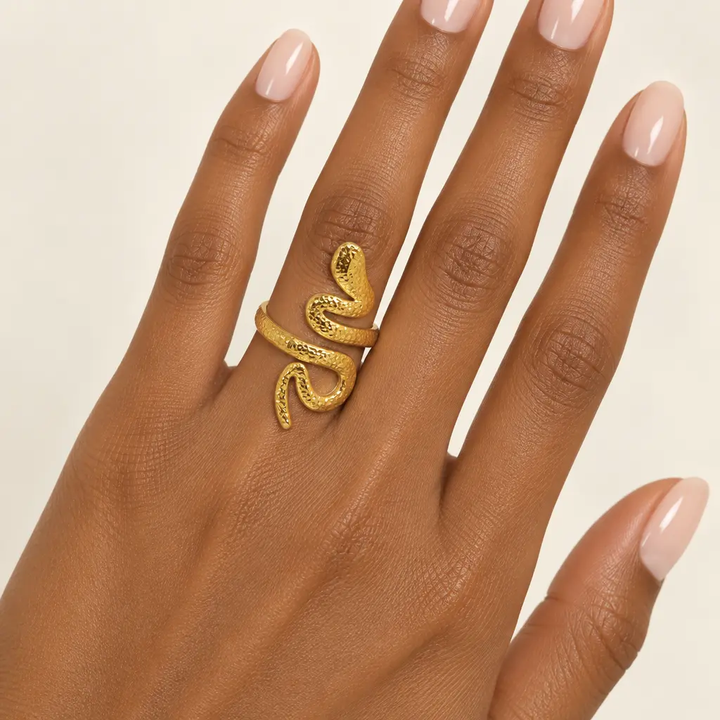 Anillo en acero gold ajustable