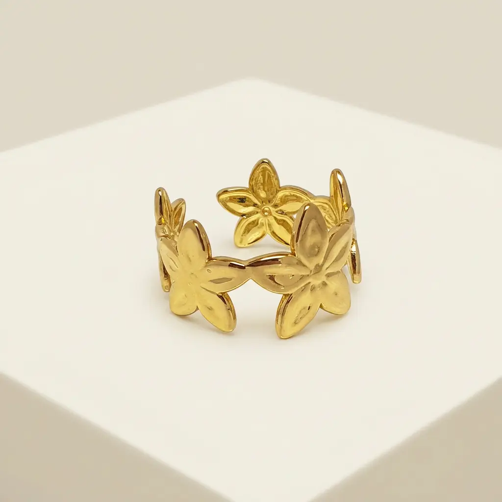 Anillo en acero gold ajustable