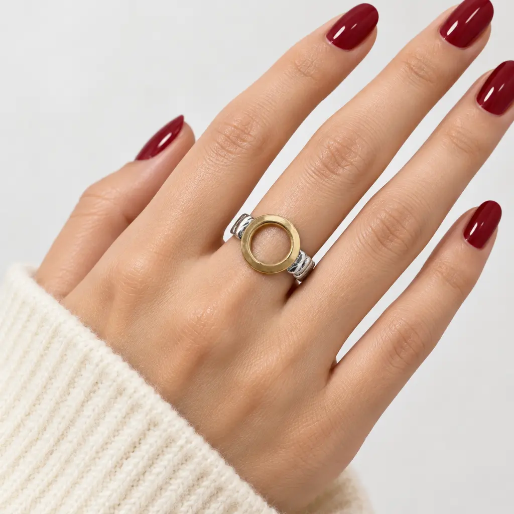 Anillo en Acero Inoxidable Bicolor aro