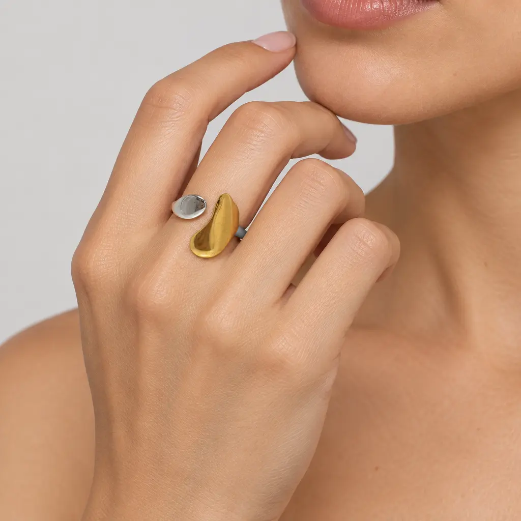 Anillo en Acero Inoxidable Bicolor