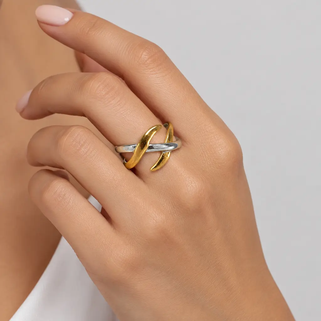 Anillo en Acero Inoxidable Bicolor