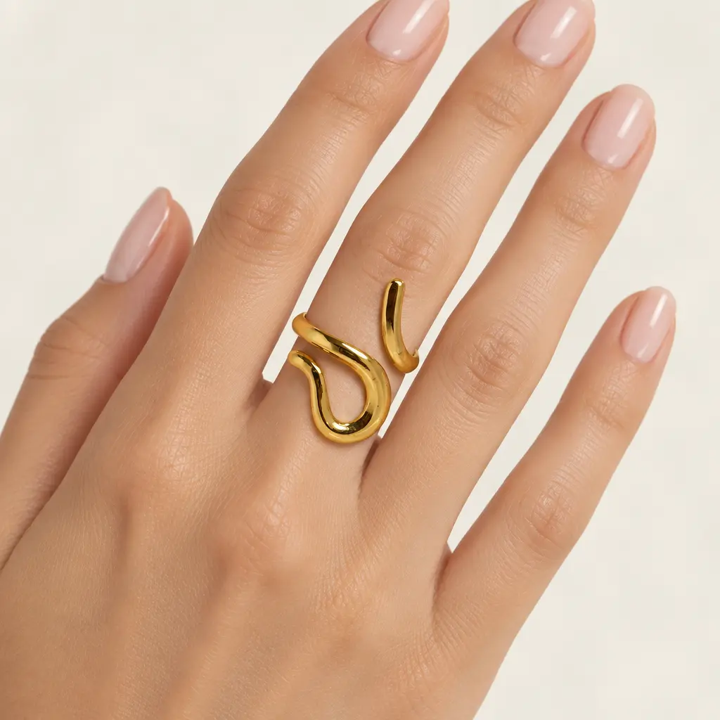 Anillo en acero gold ajustable