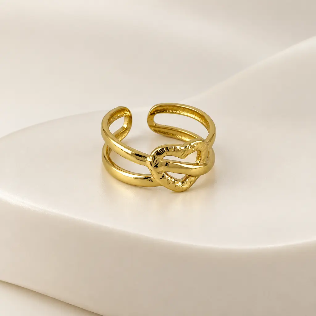 Anillo en acero gold ajustable