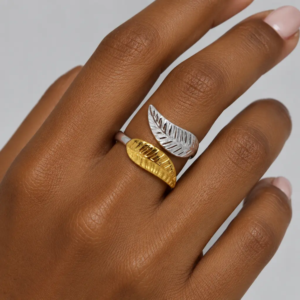 Anillo en acero bicolor ajustable