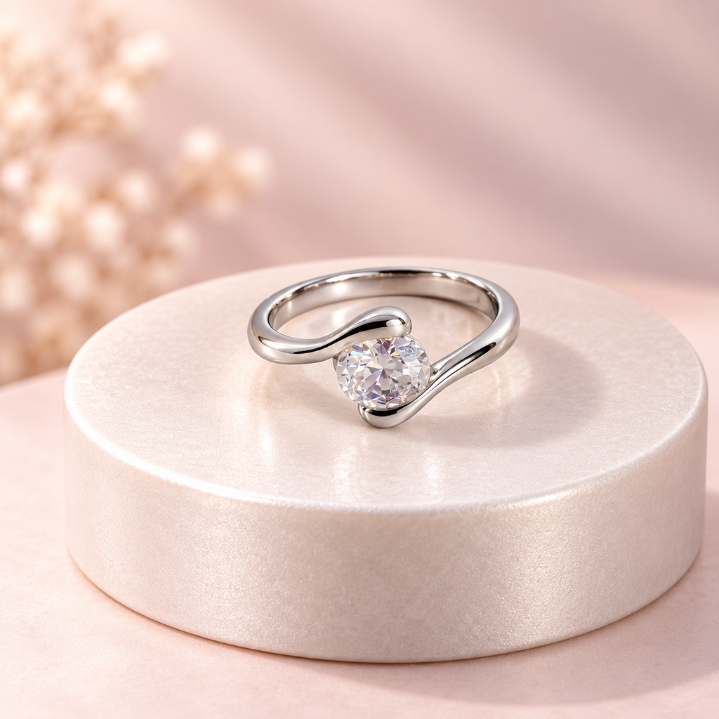 [AC-AN-433] Anillo en acero inoxidable silver solitario cristal premium 316L (6)