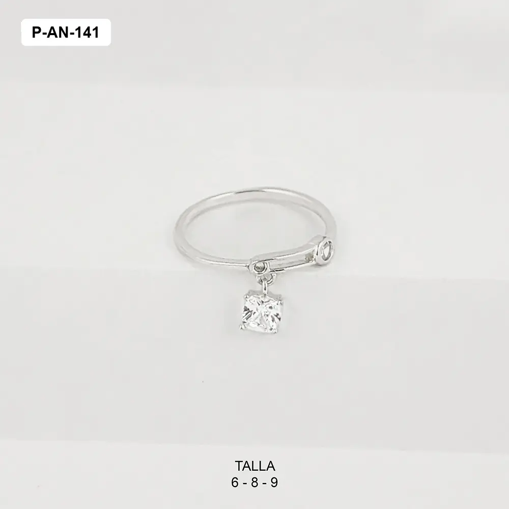 *ANILLO PLATA 925 COLGANTE CIRCON CUADRADO