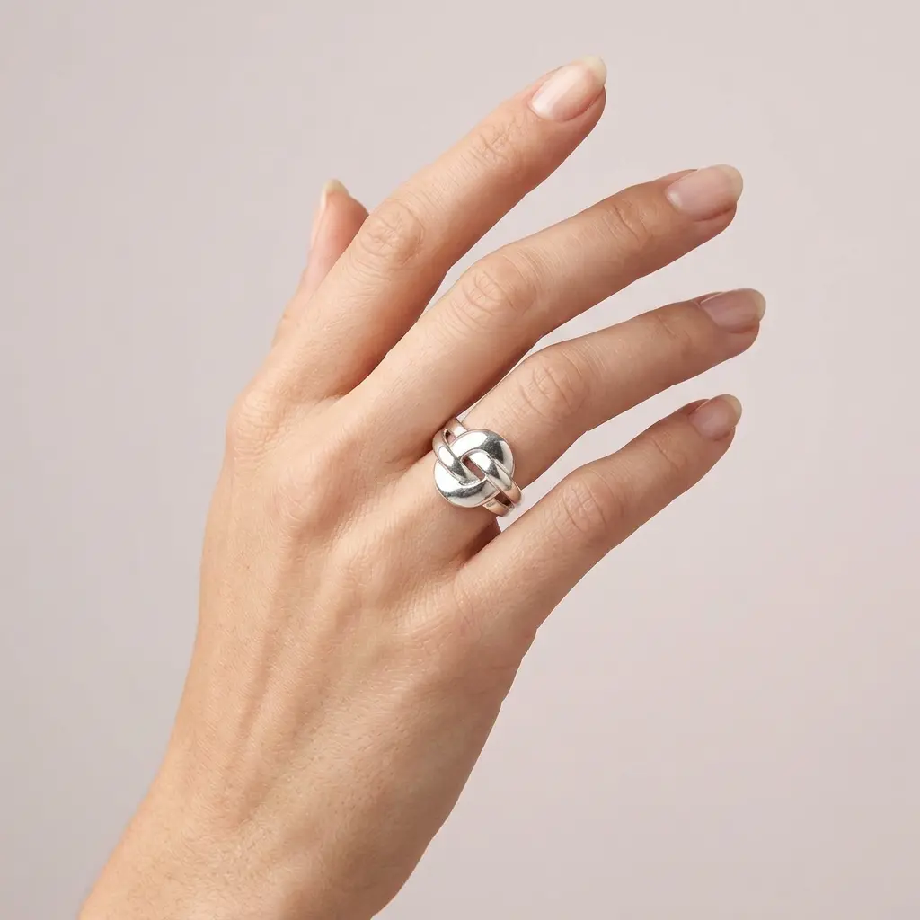 Anillo plata 925 nudo entrelazado