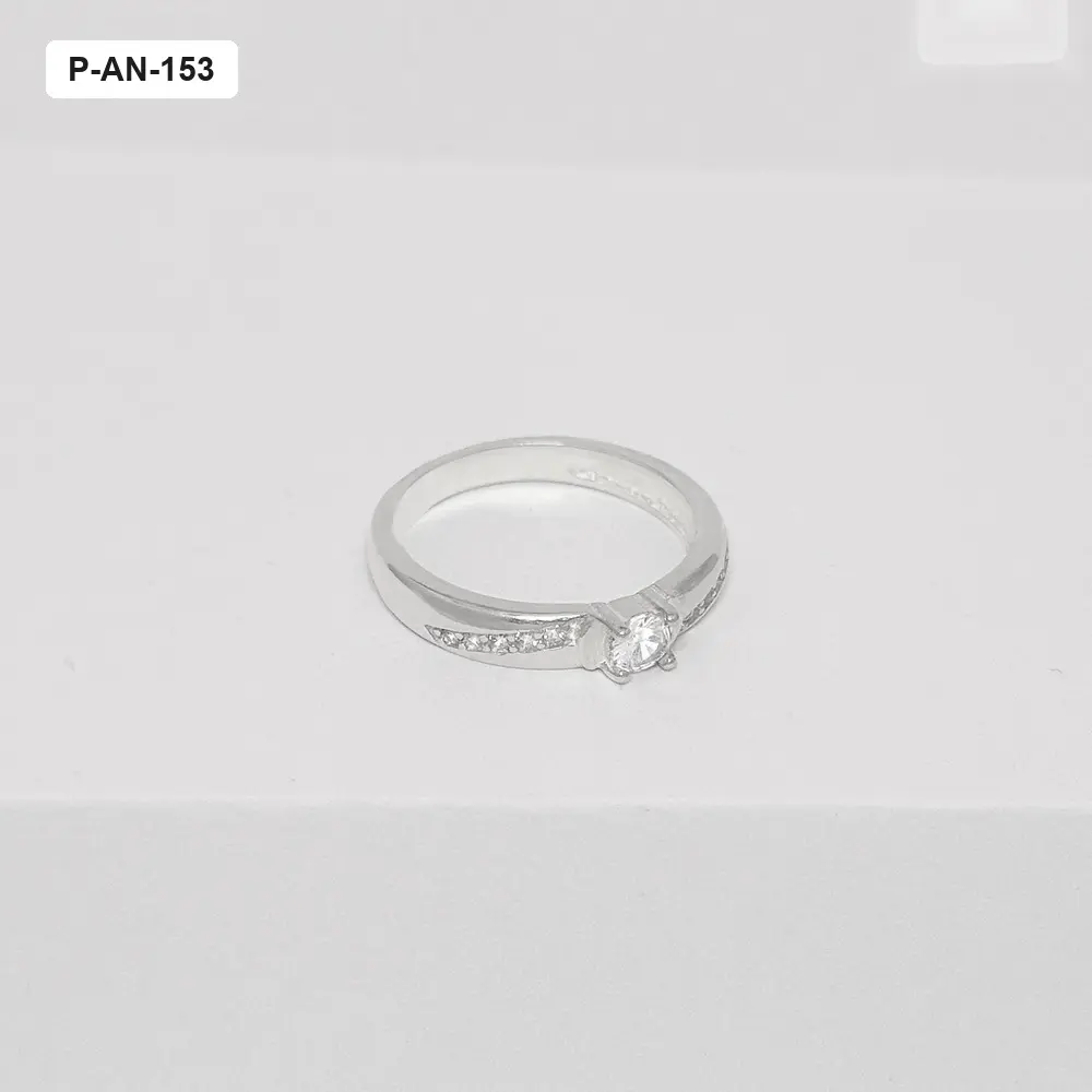 Anillo plata ley 925 tipo solitario circón modelo 2