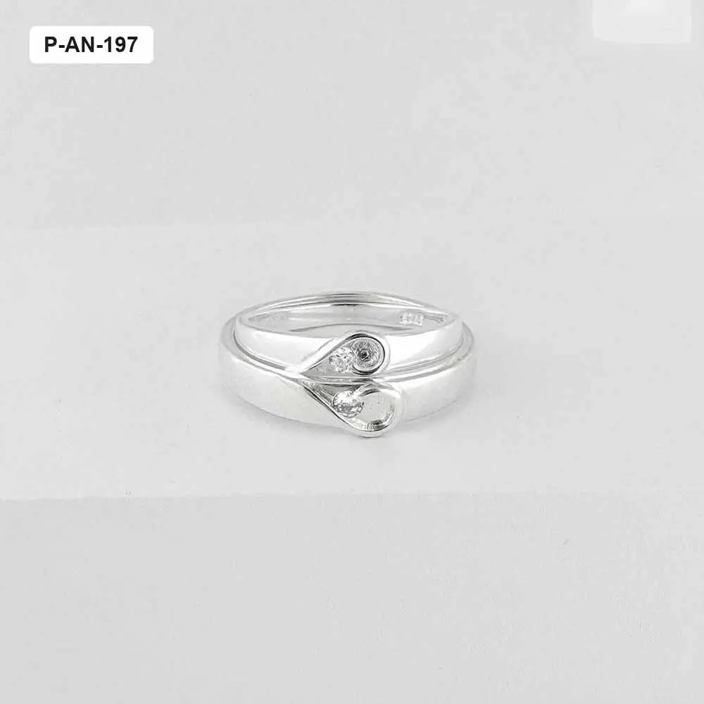 *ANILLO PLATA 925 ALIANZA X2 DETALLE CORAZON CIRCON