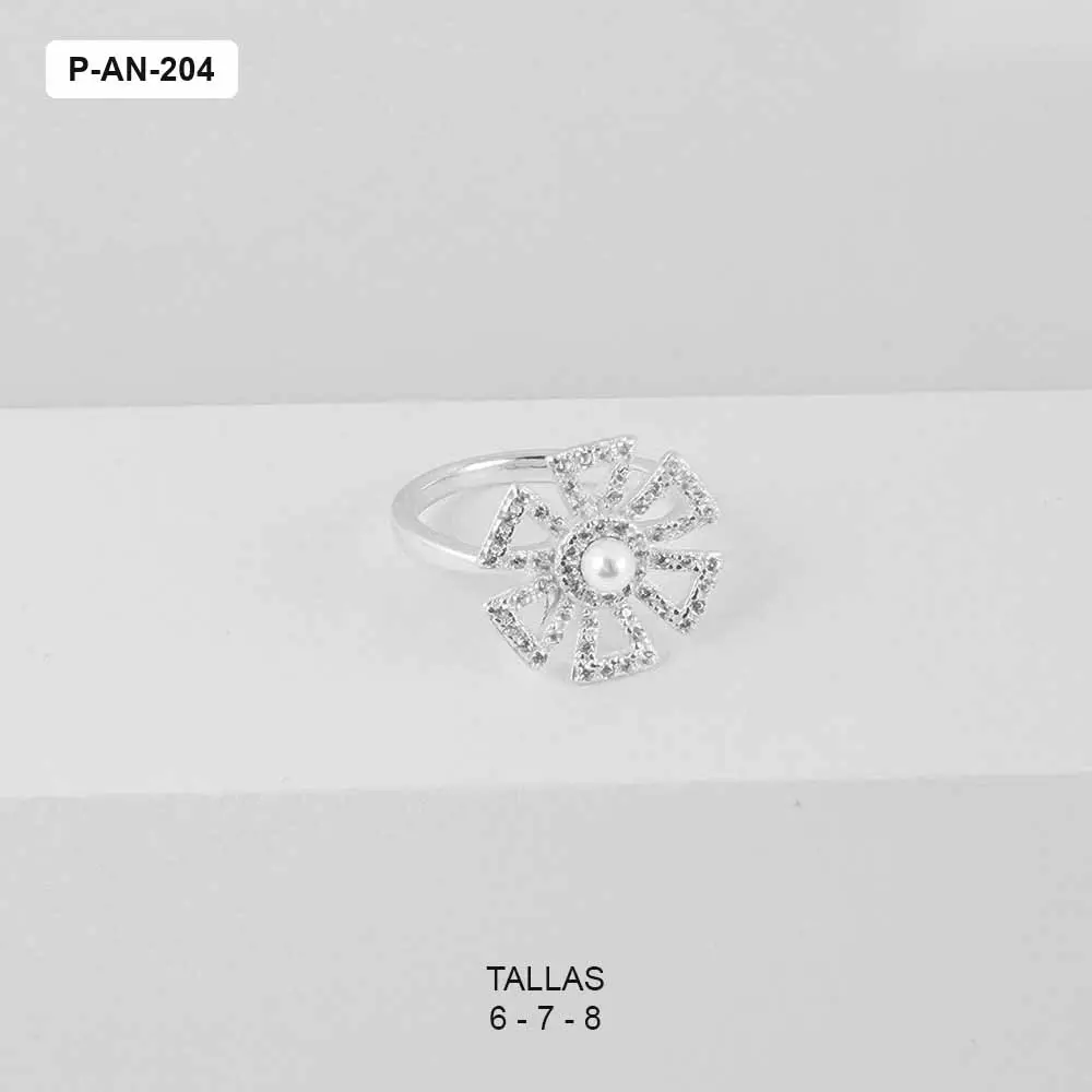 *ANILLO EN PLATA 925 THAI FLOR PERLA