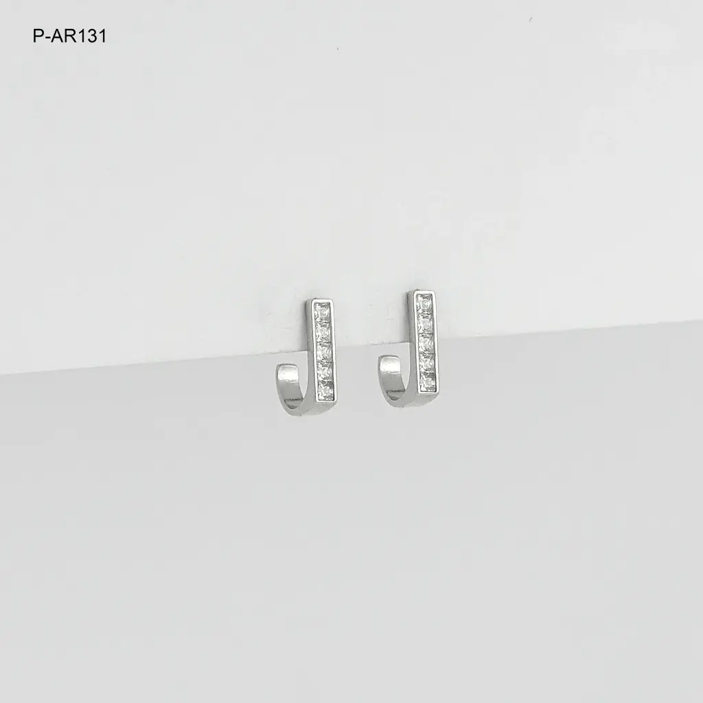 Aretes plata 925 (b.rodio) tipo microcircones blancos