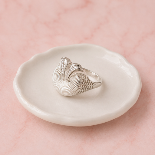[P-AN-145] Anillo plata ley 925 diseño grande nudo circones