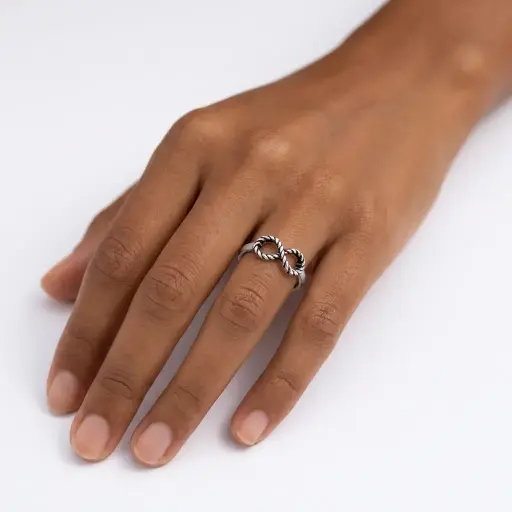 [P-AN-152] Anillo plata 925 infinito plata quemada