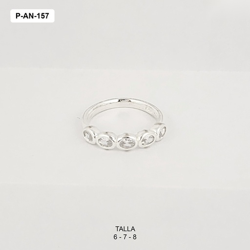 [P-AN-157] Anillo plata 925 puntos circones blancos