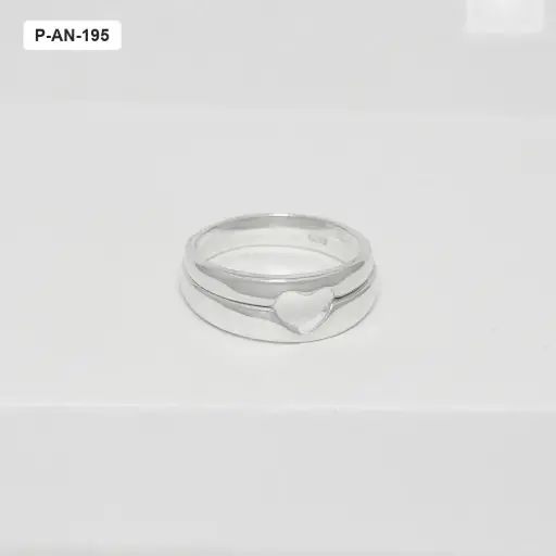 [P-AN-195] Anillo plata 925 alianza x2 troquelado corazon