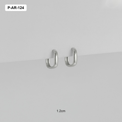 [P-AR-124] *ARGOLLA HUGGIE PLATA 925 (B.RODIO) CUADRADA LISA 1.2 CM