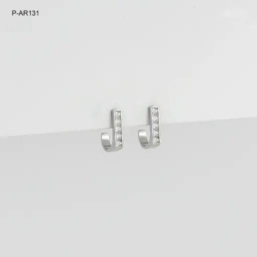 [P-AR-131] *ARETES PLATA 925 (B.RODIO) TIPO MICROCIRCONES BLANCOS 