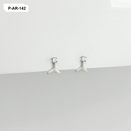 [P-AR-142] *ARETES PEQUEÑO PLATA 925 COLITA DE SIRENA